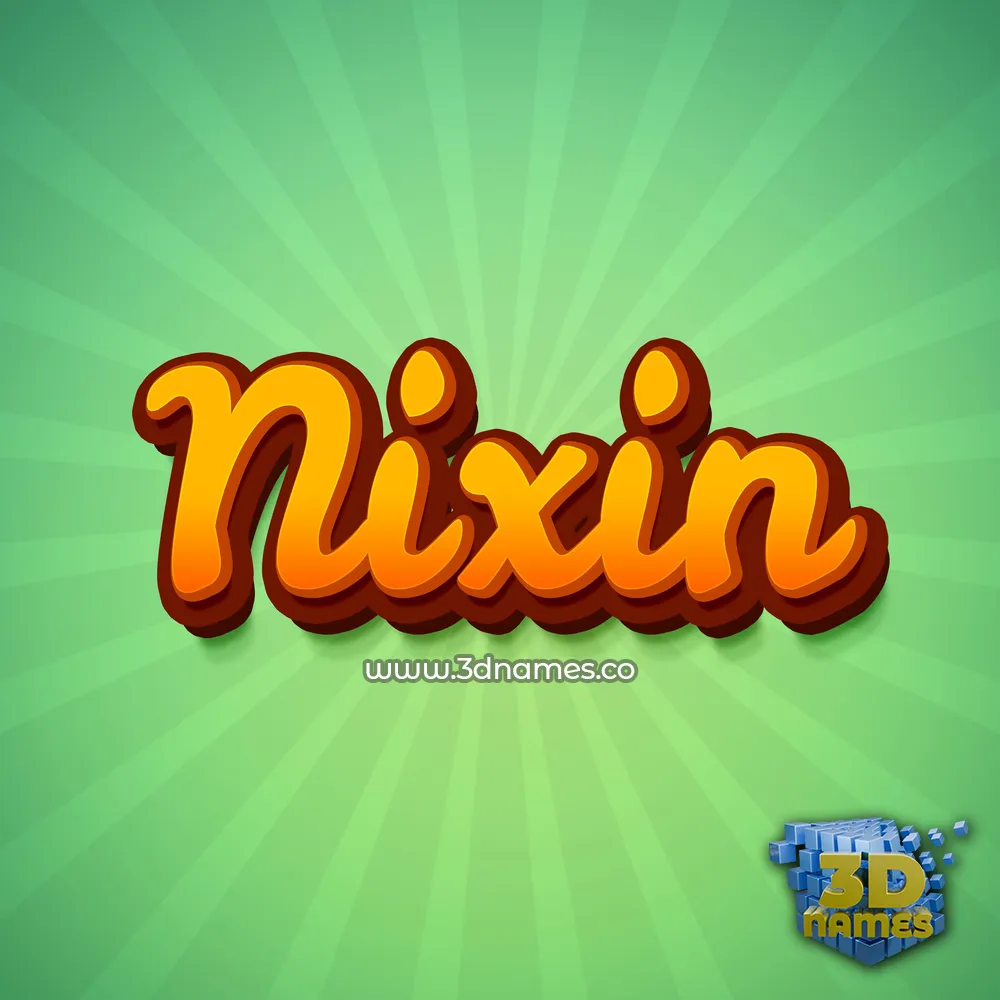 nixin in Green Rays style - 3D name wallpaper