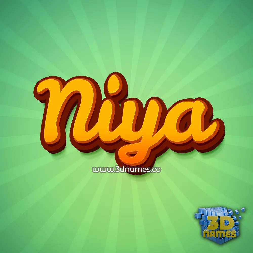 niya in Green Rays style - 3D name wallpaper