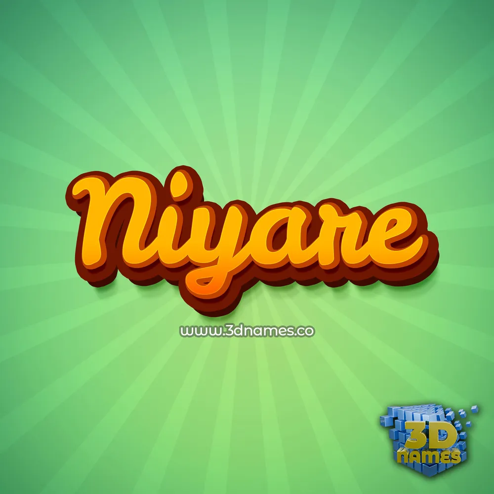 niyare in Green Rays style - 3D name wallpaper