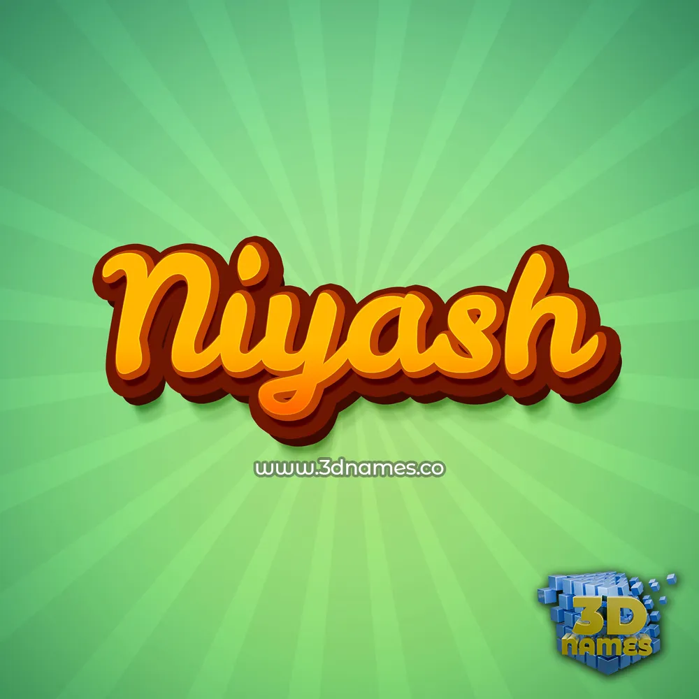 niyash in Green Rays style - 3D name wallpaper
