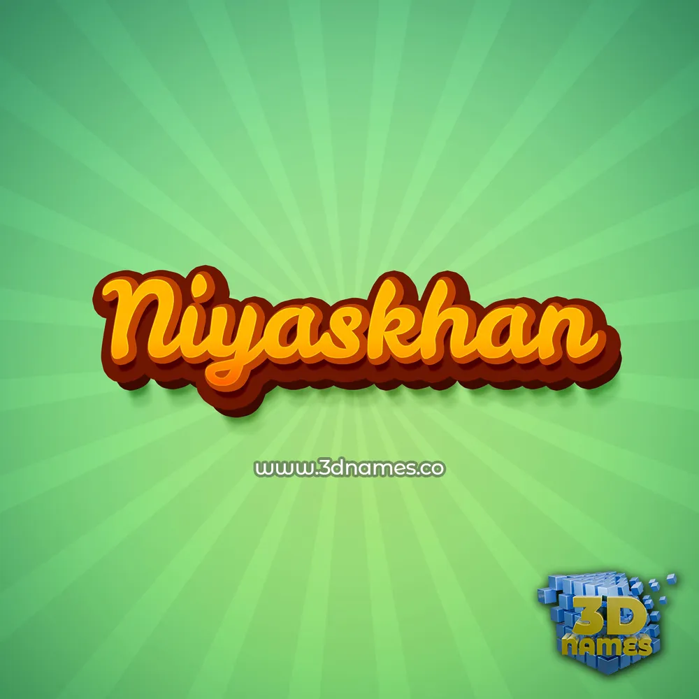 niyaskhan in Green Rays style - 3D name wallpaper