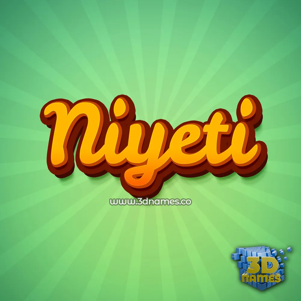 niyeti in Green Rays style - 3D name wallpaper