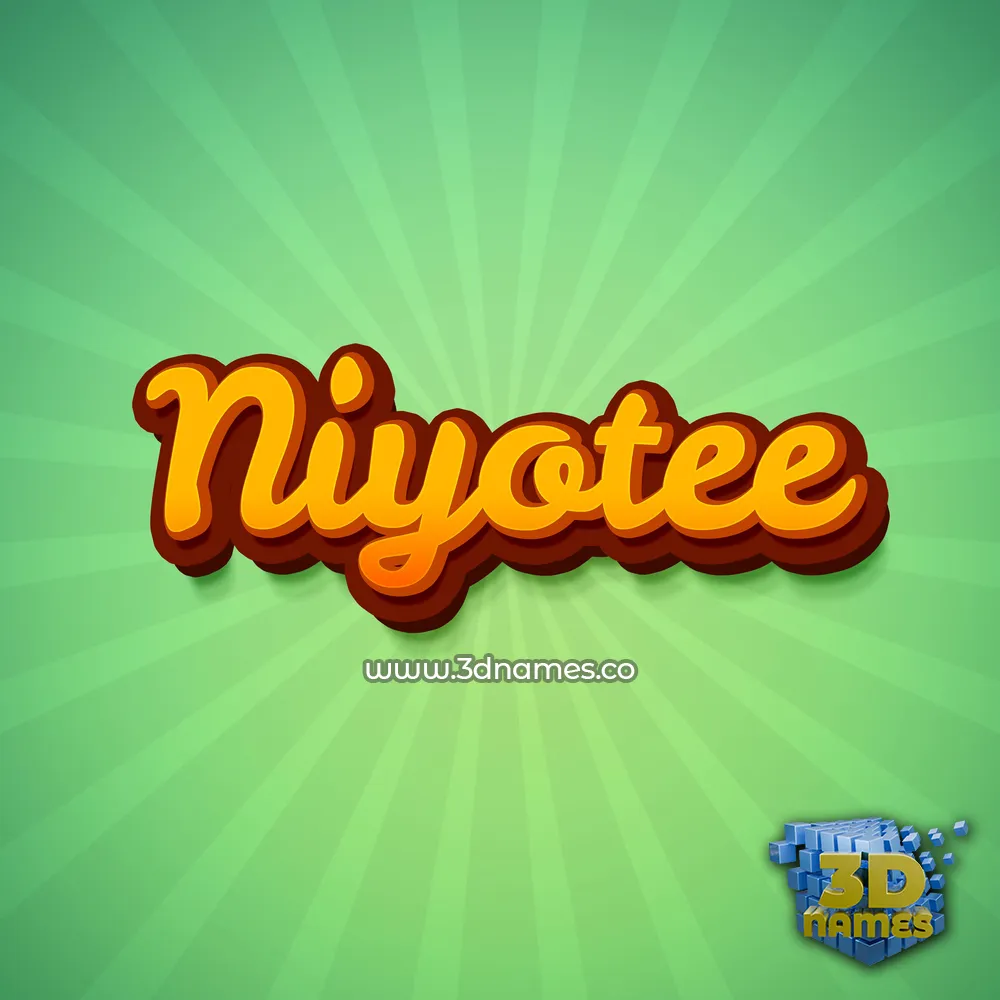 niyotee in Green Rays style - 3D name wallpaper