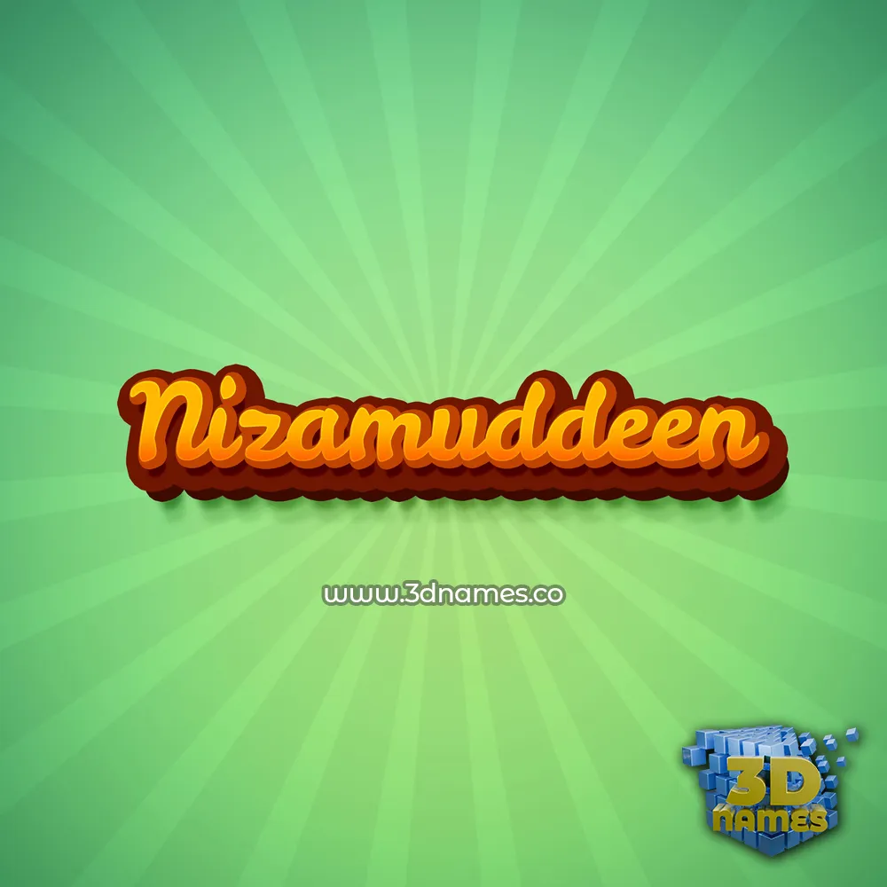 nizamuddeen in Green Rays style - 3D name wallpaper