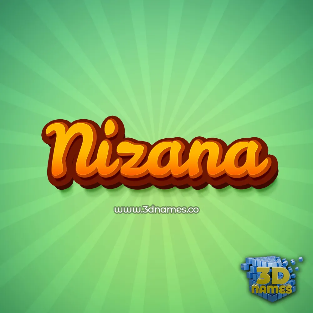 nizana in Green Rays style - 3D name wallpaper