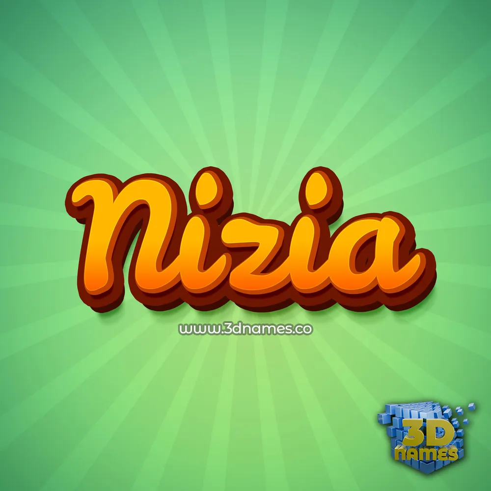 nizia in Green Rays style - 3D name wallpaper