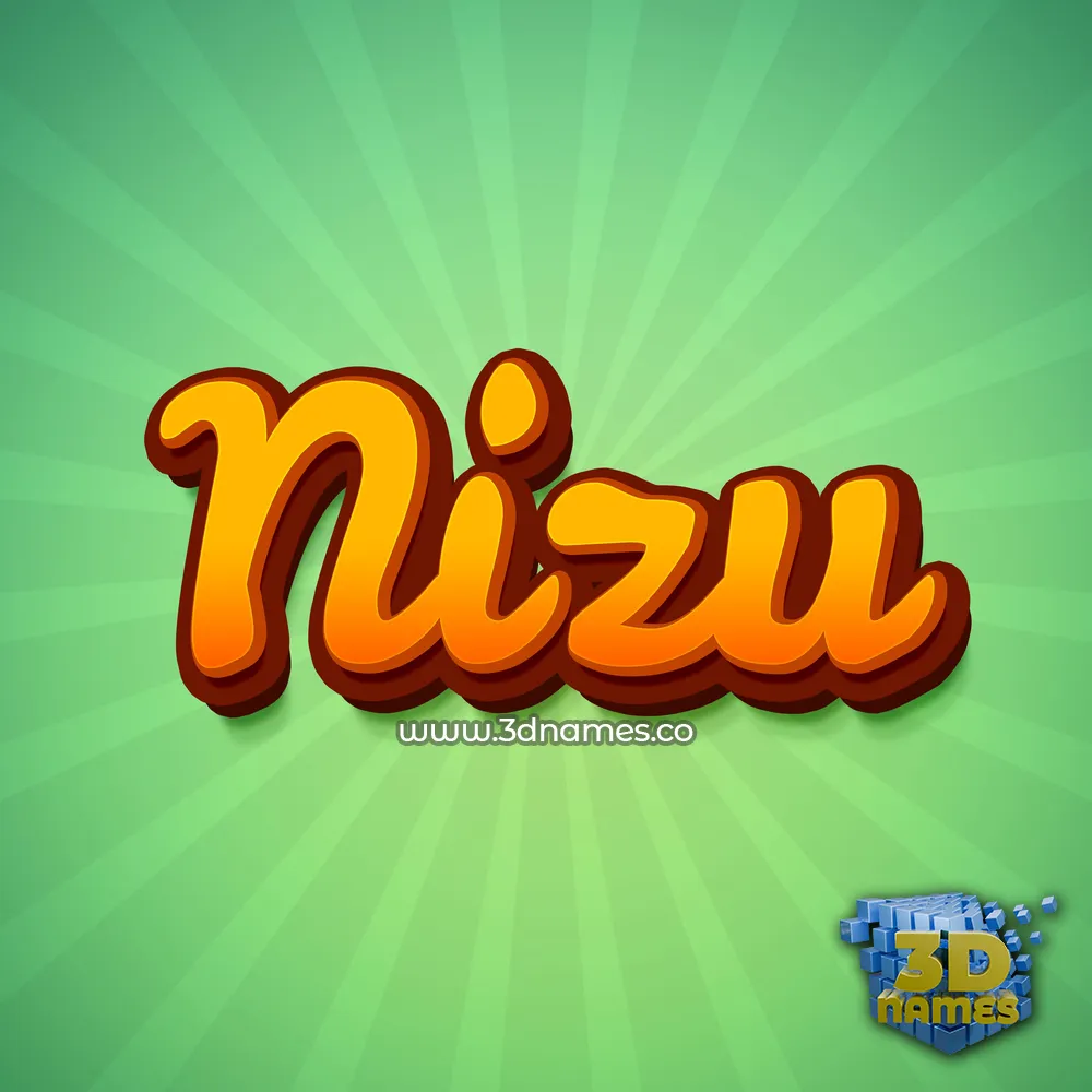 nizu in Green Rays style - 3D name wallpaper