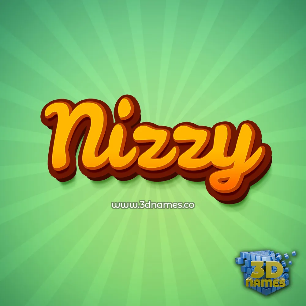 nizzy in Green Rays style - 3D name wallpaper