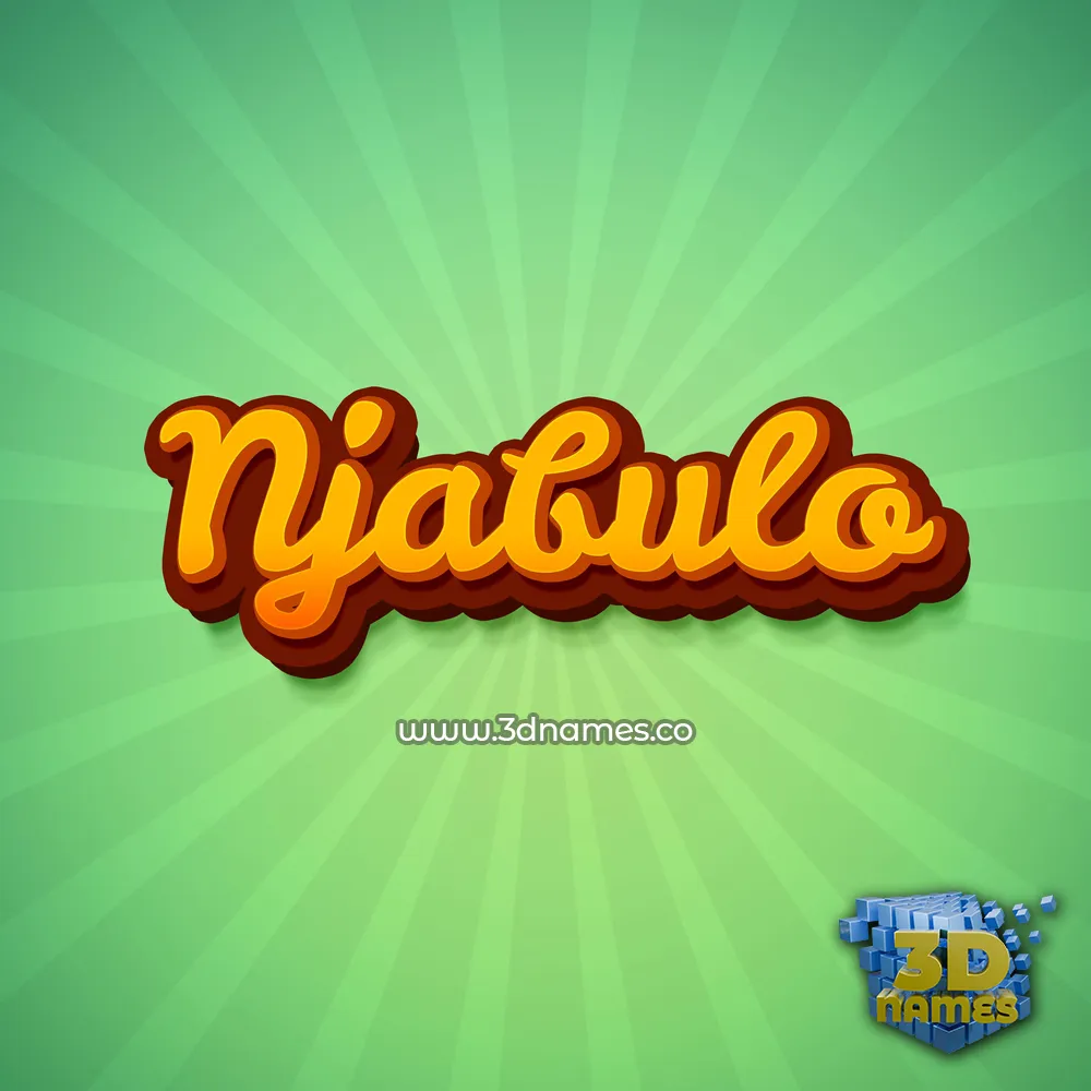 njabulo in Green Rays style - 3D name wallpaper