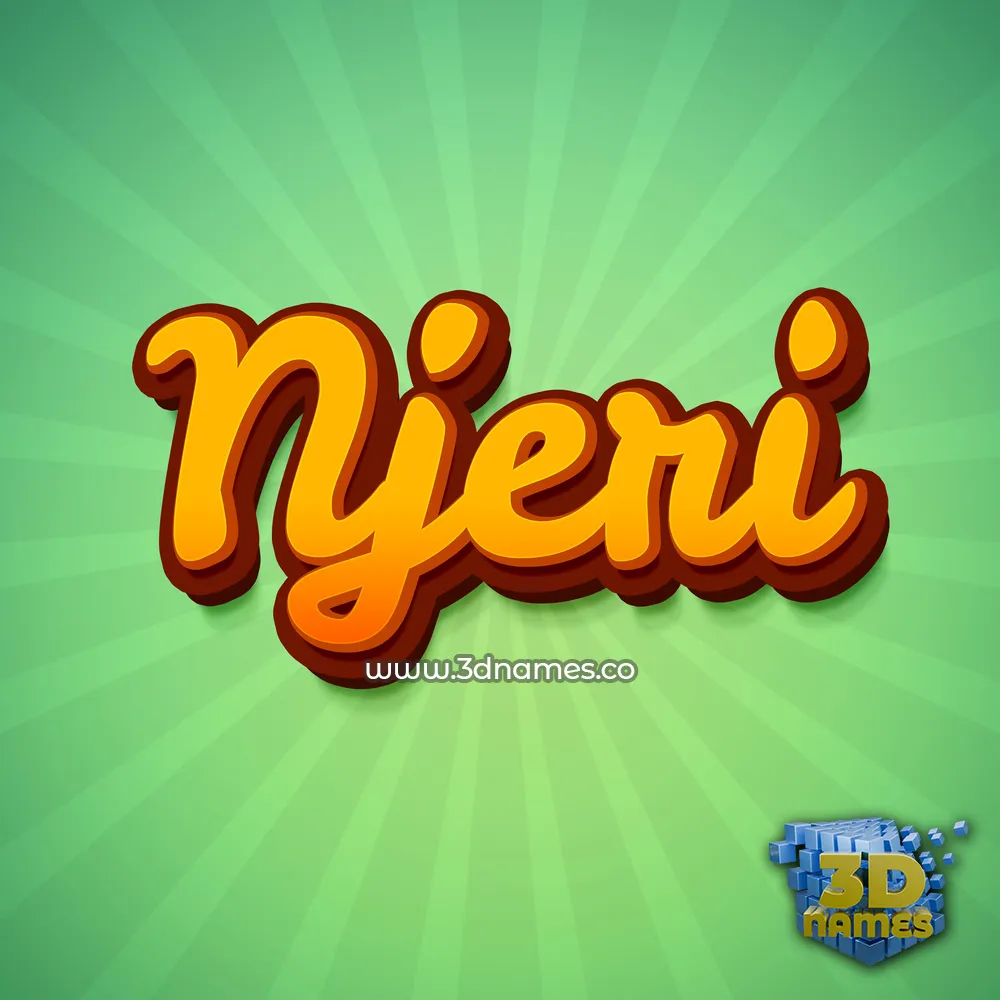 njeri in Green Rays style - 3D name wallpaper