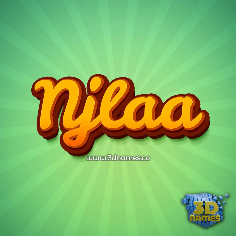 njlaa in Green Rays style - 3D name wallpaper