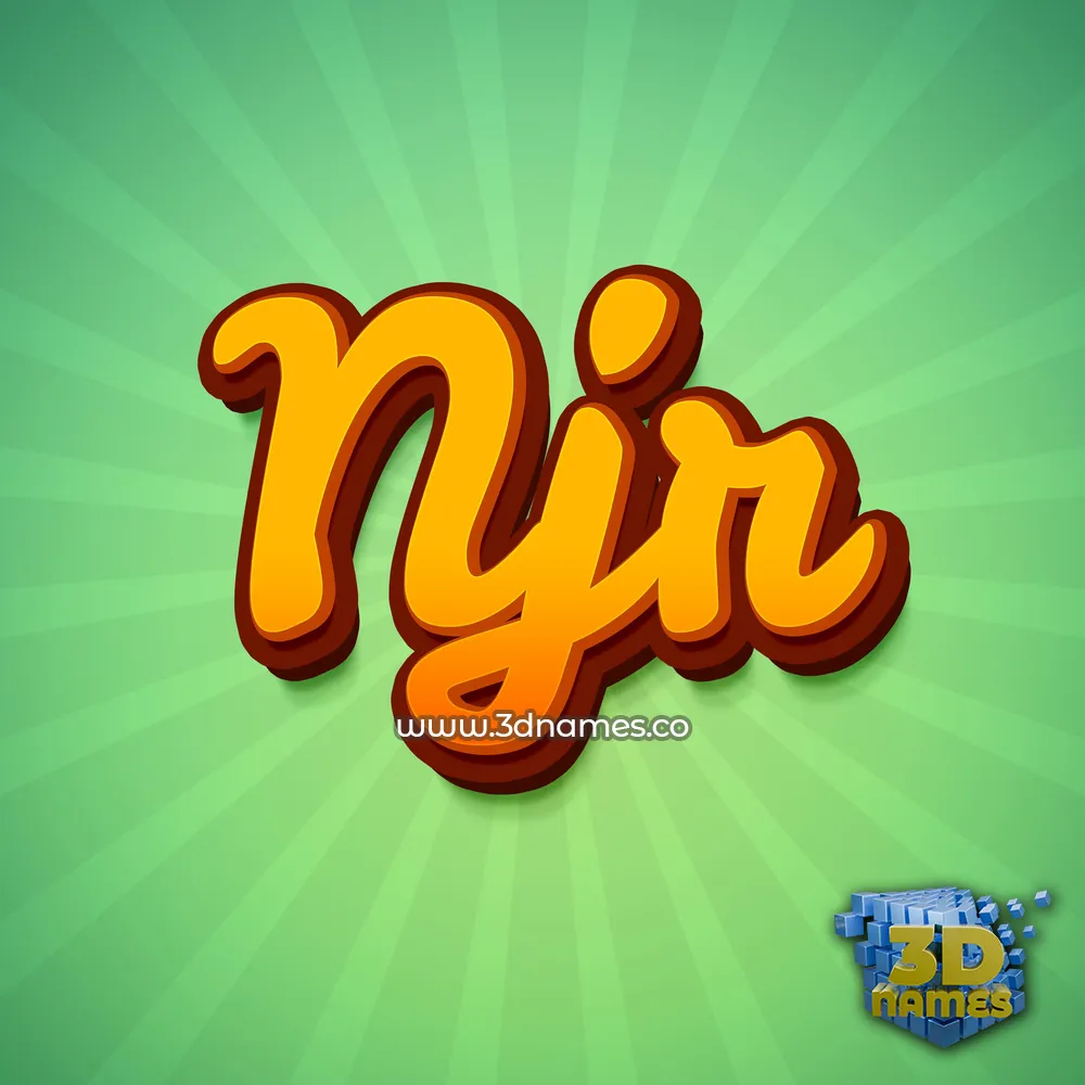 njr in Green Rays style - 3D name wallpaper