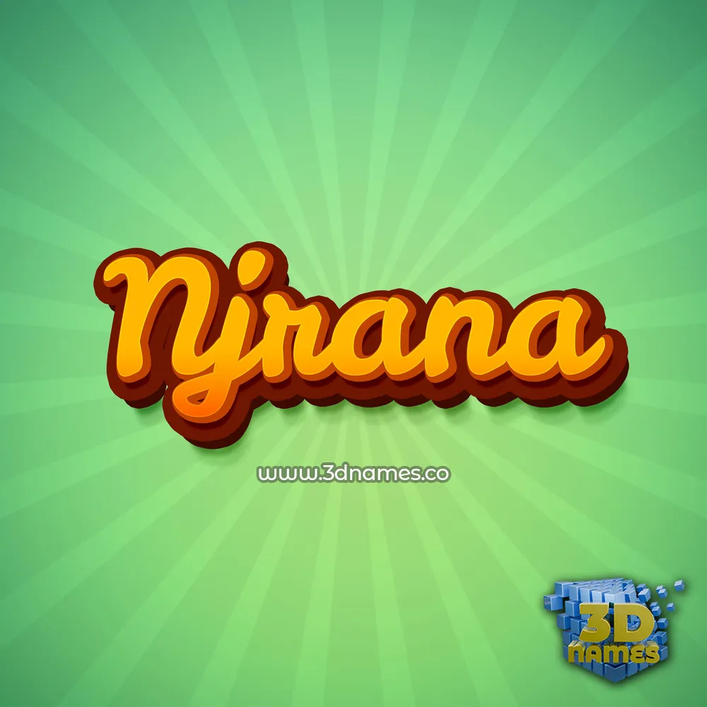 njrana in Green Rays style - 3D name wallpaper