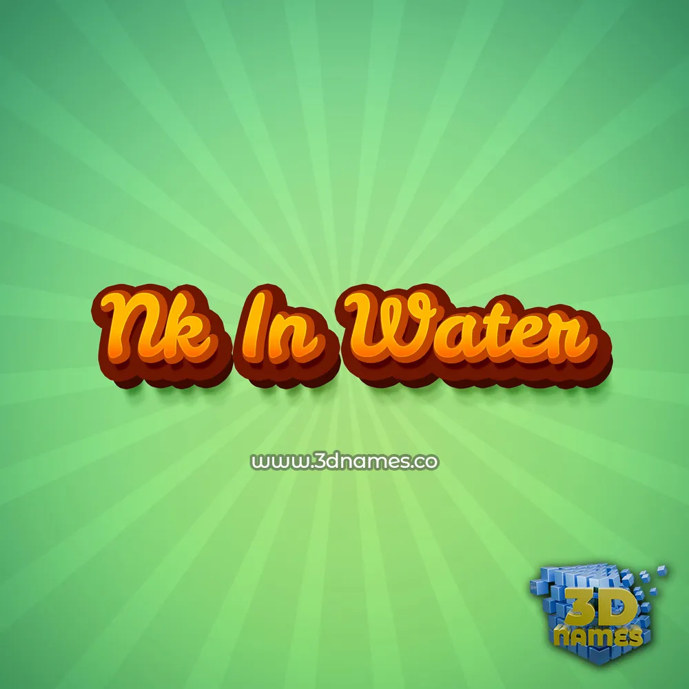 nk in water in Green Rays style - 3D name wallpaper