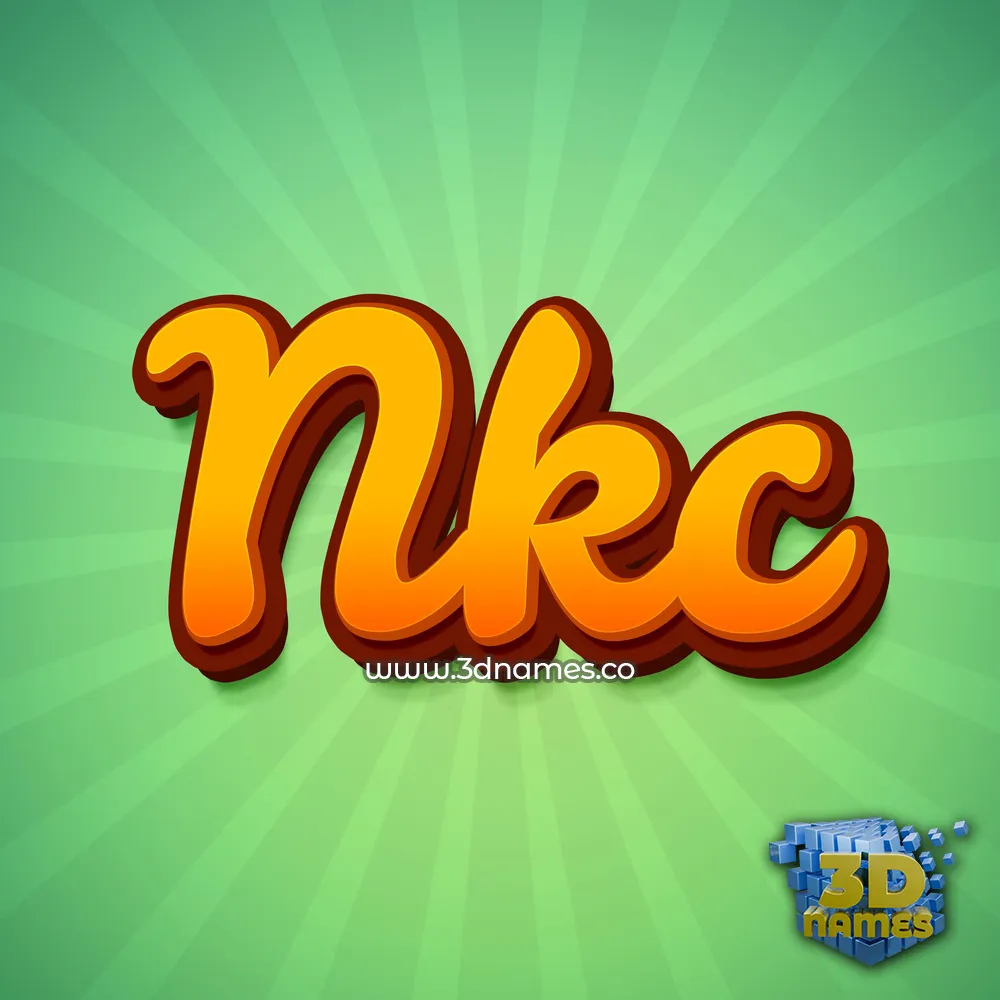nkc in Green Rays style - 3D name wallpaper