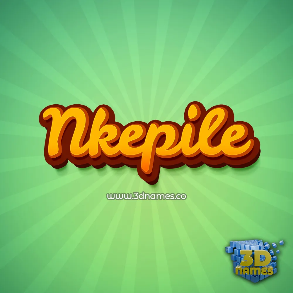 nkepile in Green Rays style - 3D name wallpaper