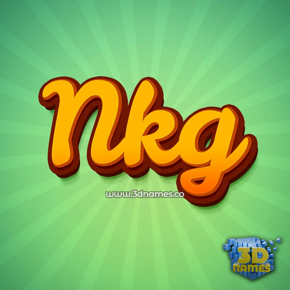 nkg in Green Rays style - 3D name wallpaper