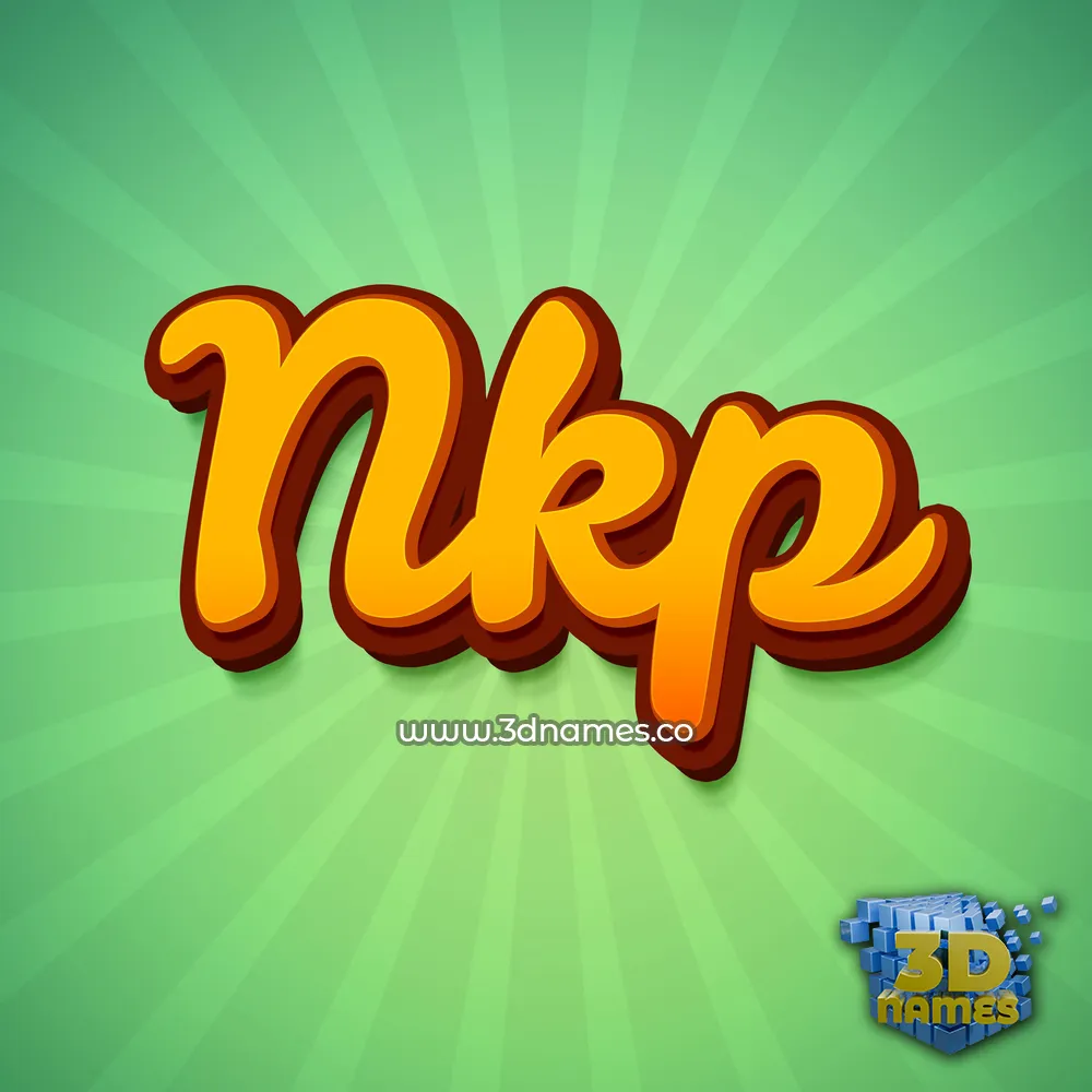 nkp in Green Rays style - 3D name wallpaper