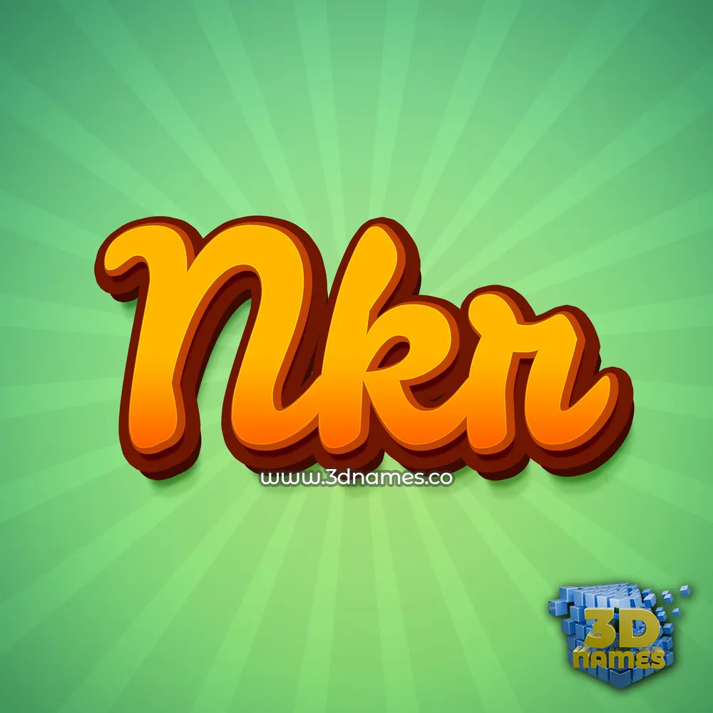 nkr in Green Rays style - 3D name wallpaper