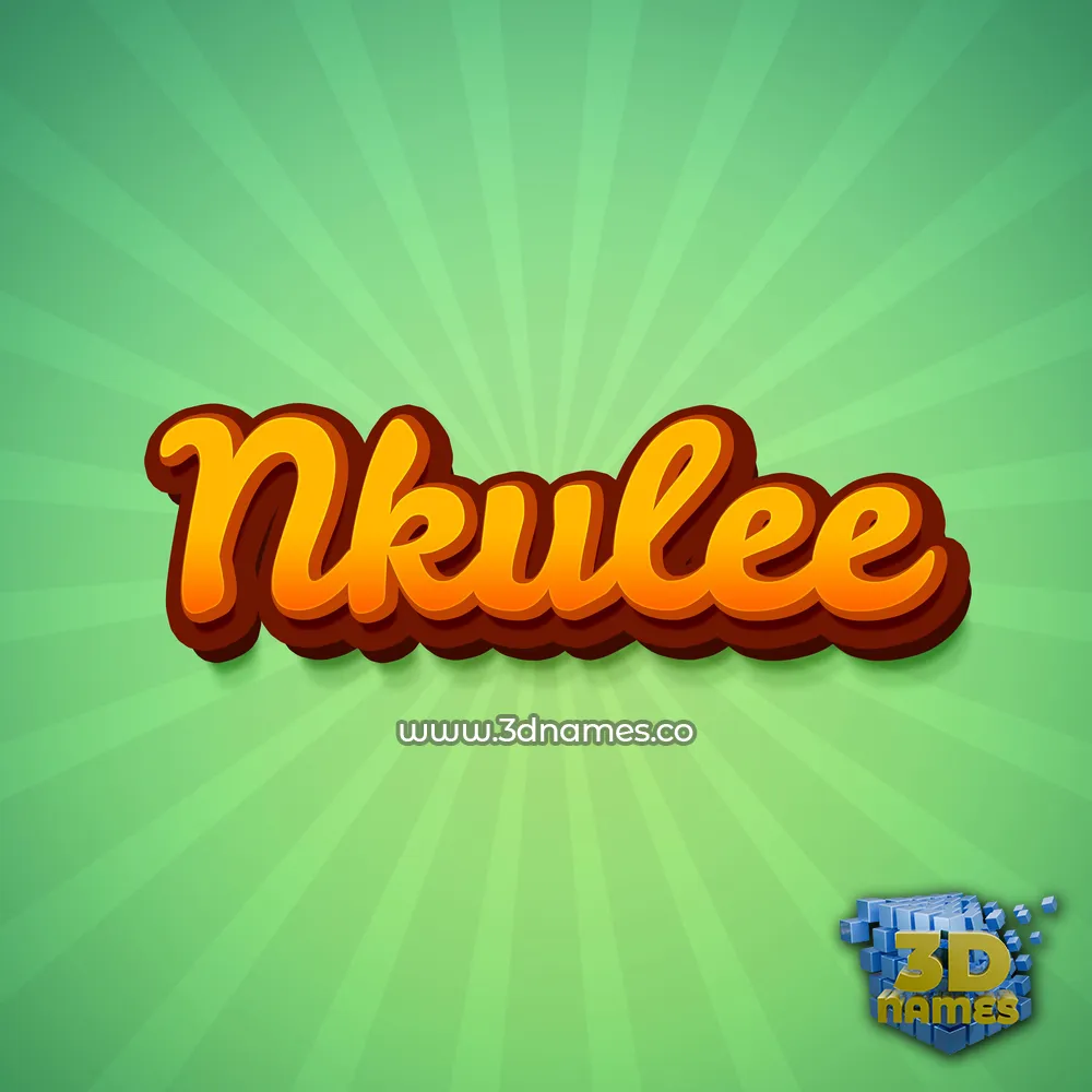nkulee in Green Rays style - 3D name wallpaper