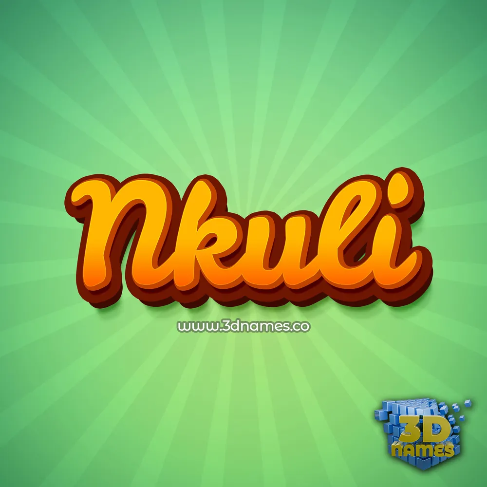 nkuli in Green Rays style - 3D name wallpaper