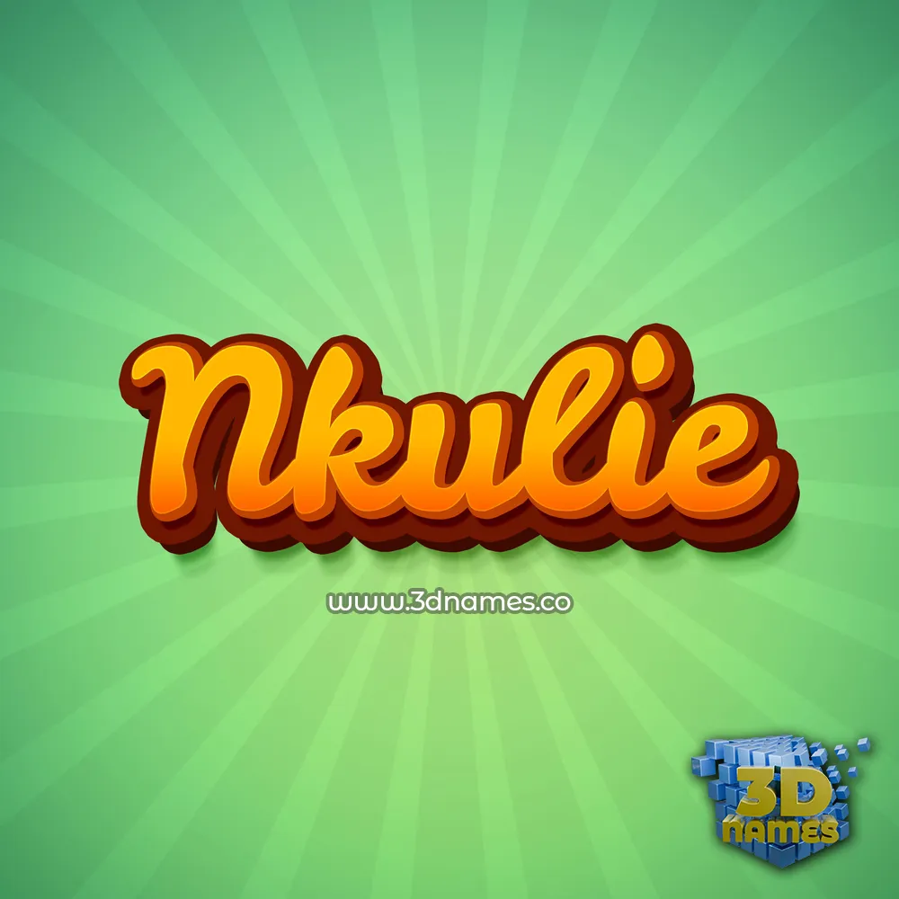 nkulie in Green Rays style - 3D name wallpaper