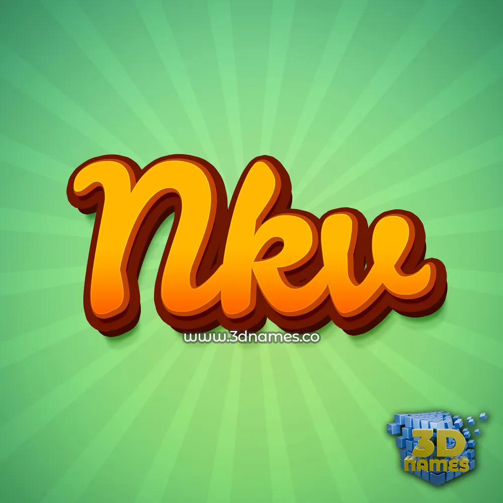nkv in Green Rays style - 3D name wallpaper