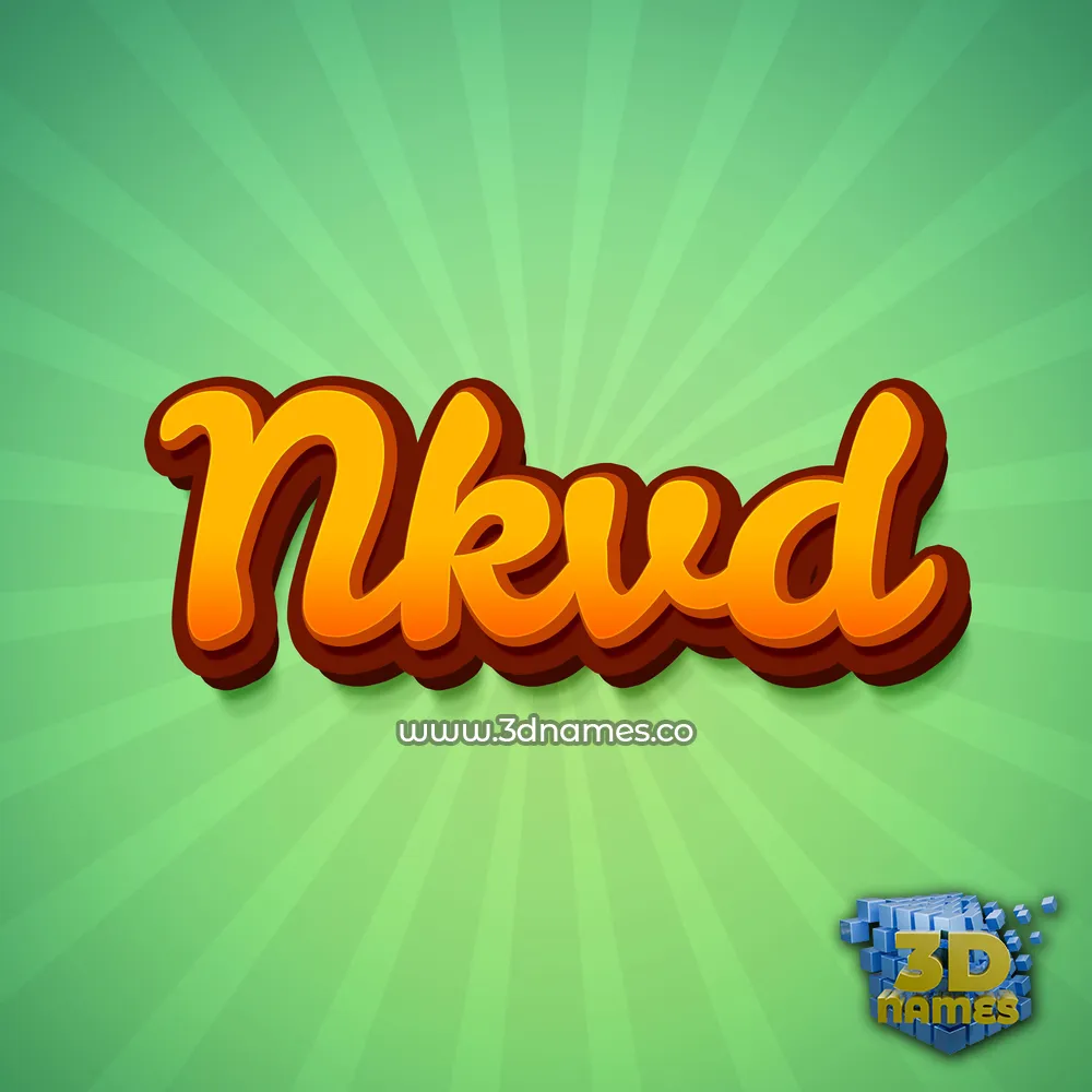 nkvd in Green Rays style - 3D name wallpaper