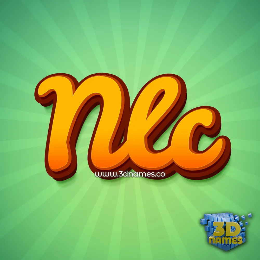 nlc in Green Rays style - 3D name wallpaper