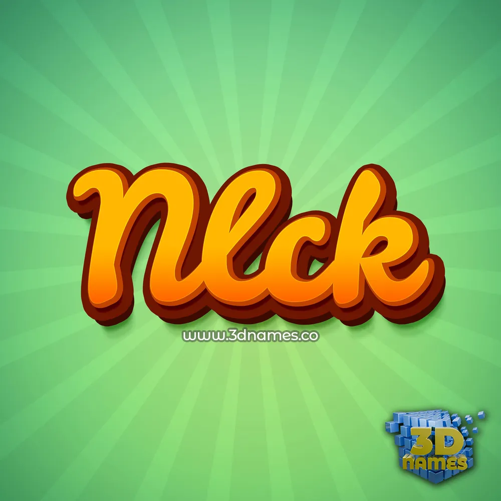 nlck in Green Rays style - 3D name wallpaper