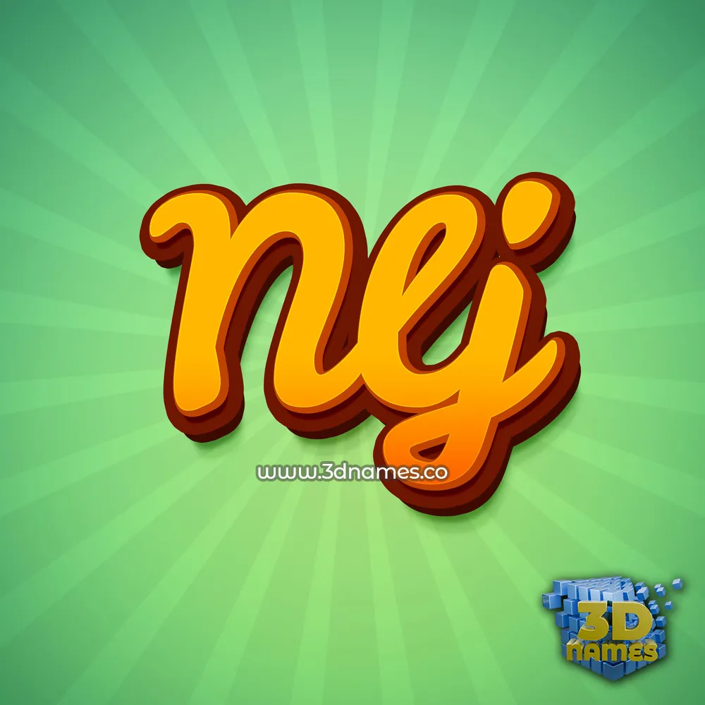 nlj in Green Rays style - 3D name wallpaper