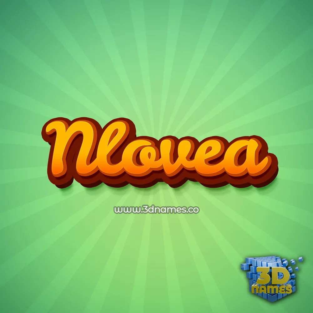 nlovea in Green Rays style - 3D name wallpaper