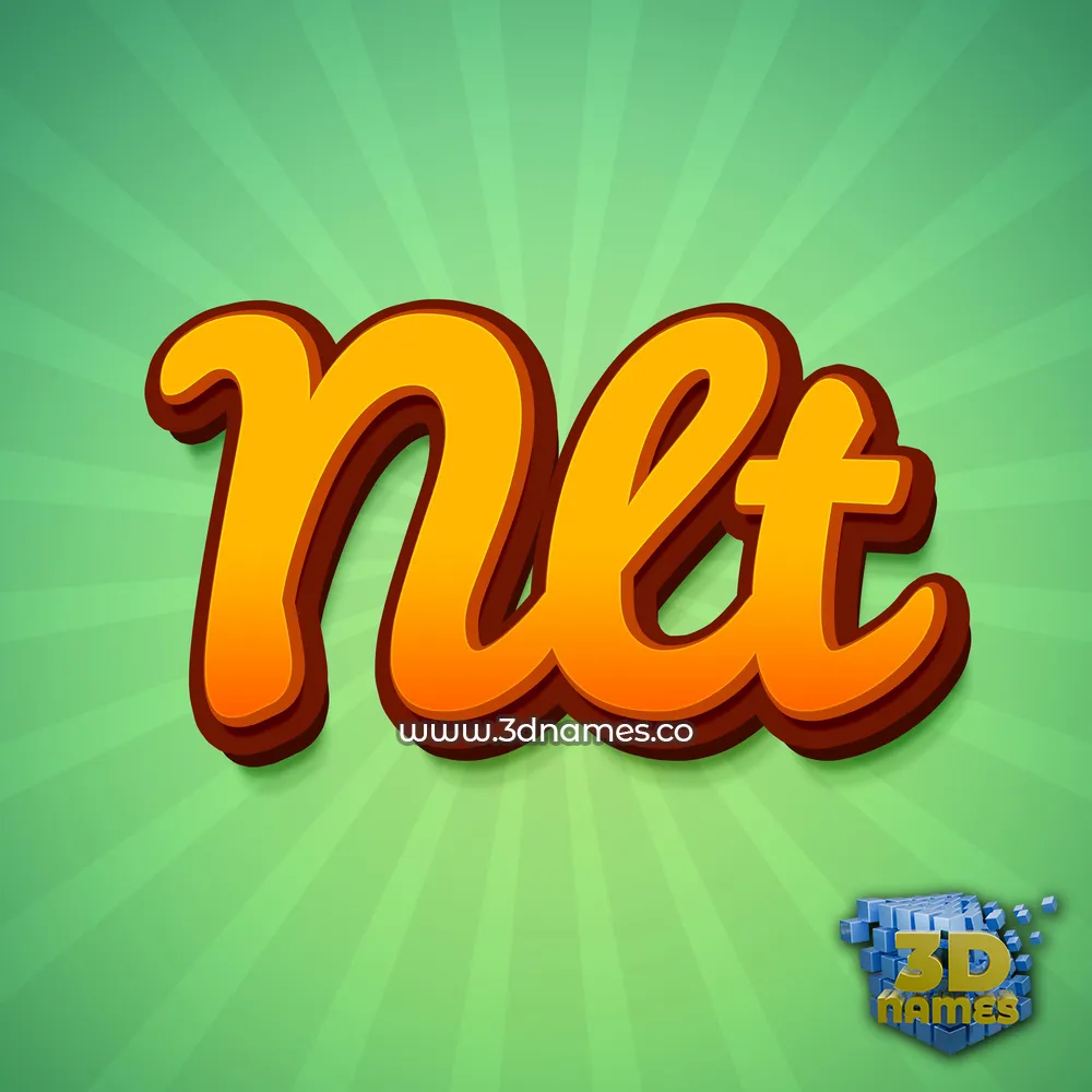 nlt in Green Rays style - 3D name wallpaper