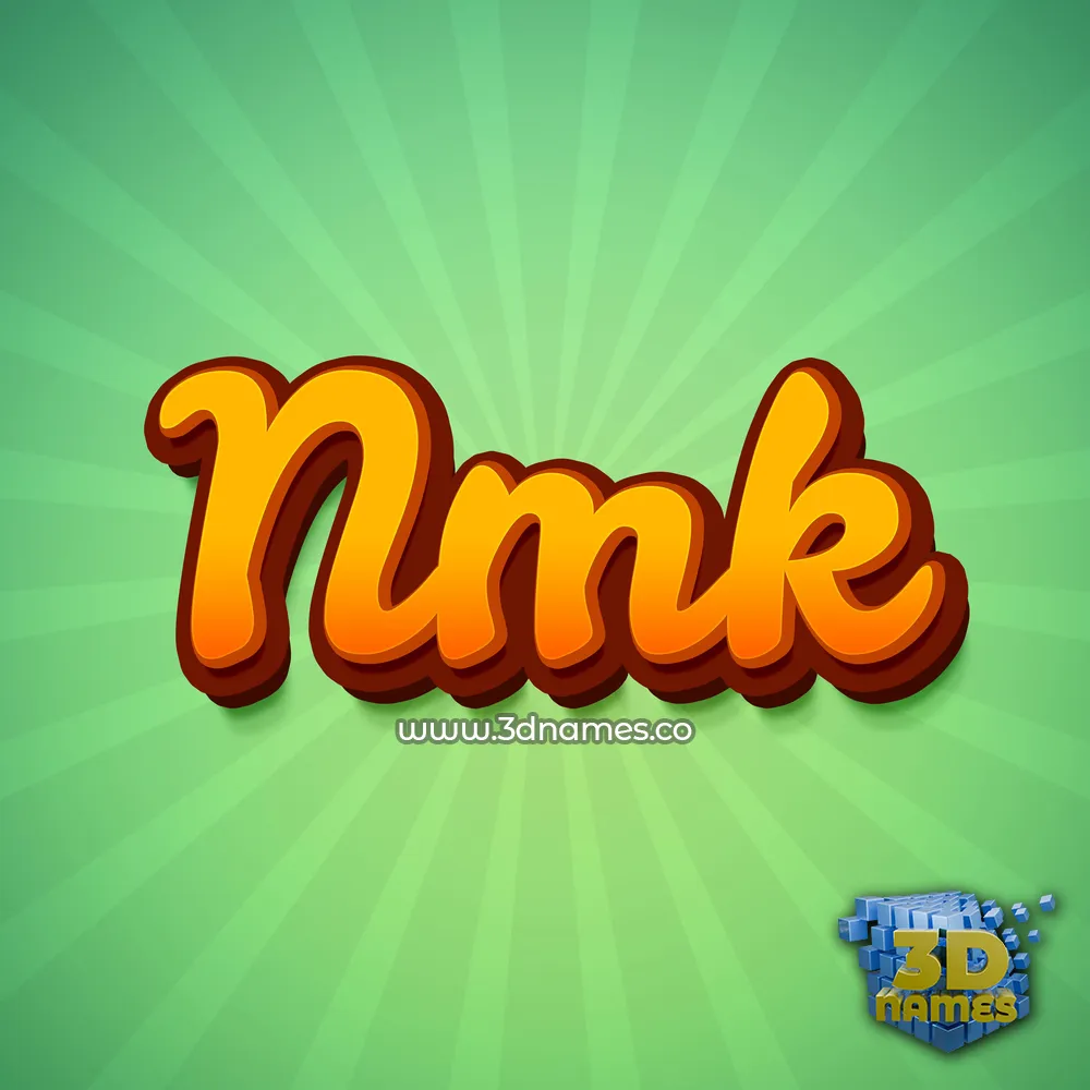 nmk in Green Rays style - 3D name wallpaper