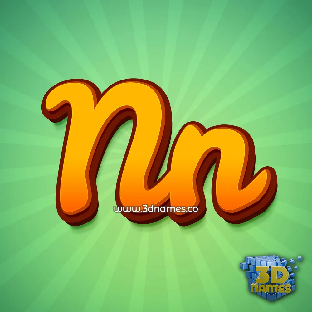 nn in Green Rays style - 3D name wallpaper