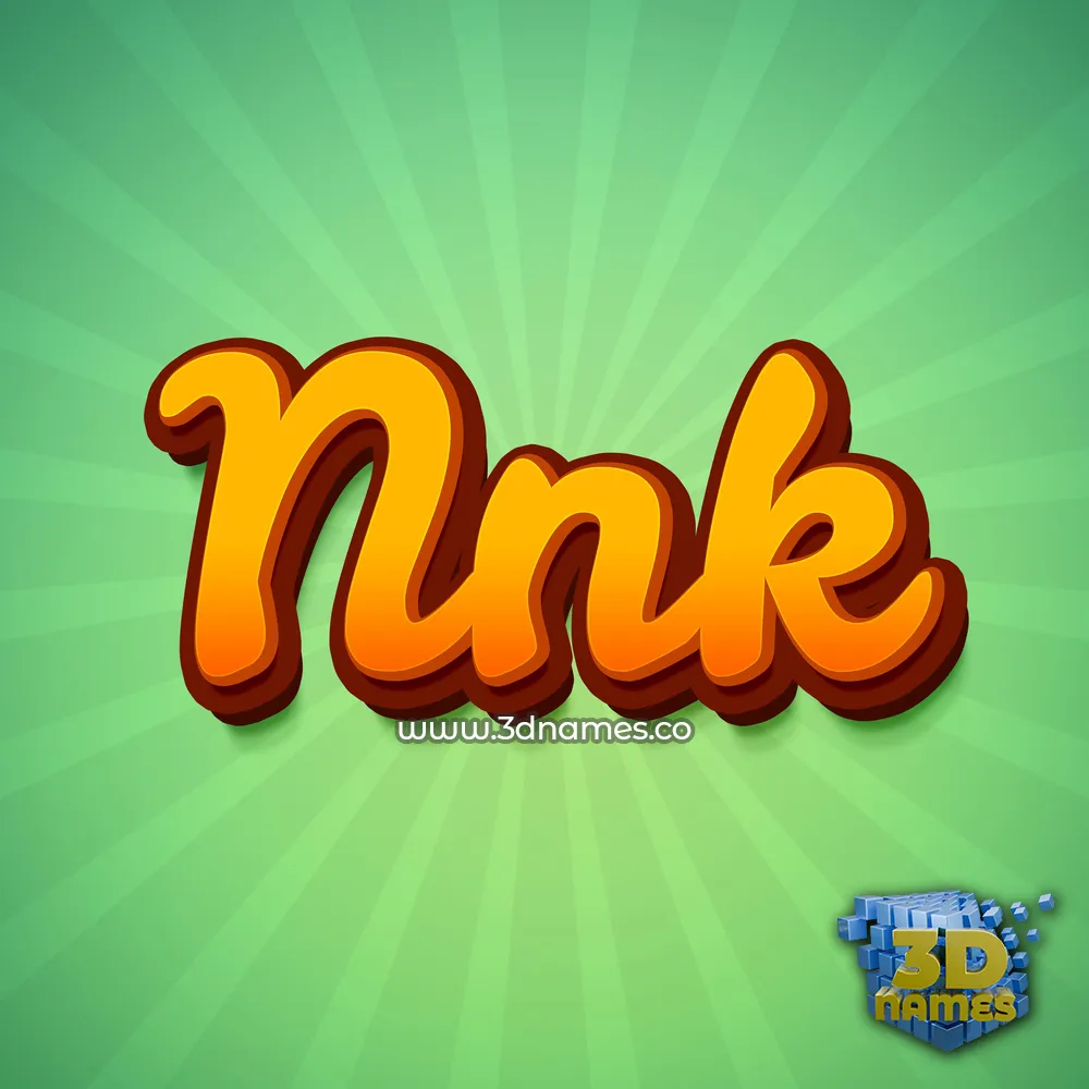 nnk in Green Rays style - 3D name wallpaper