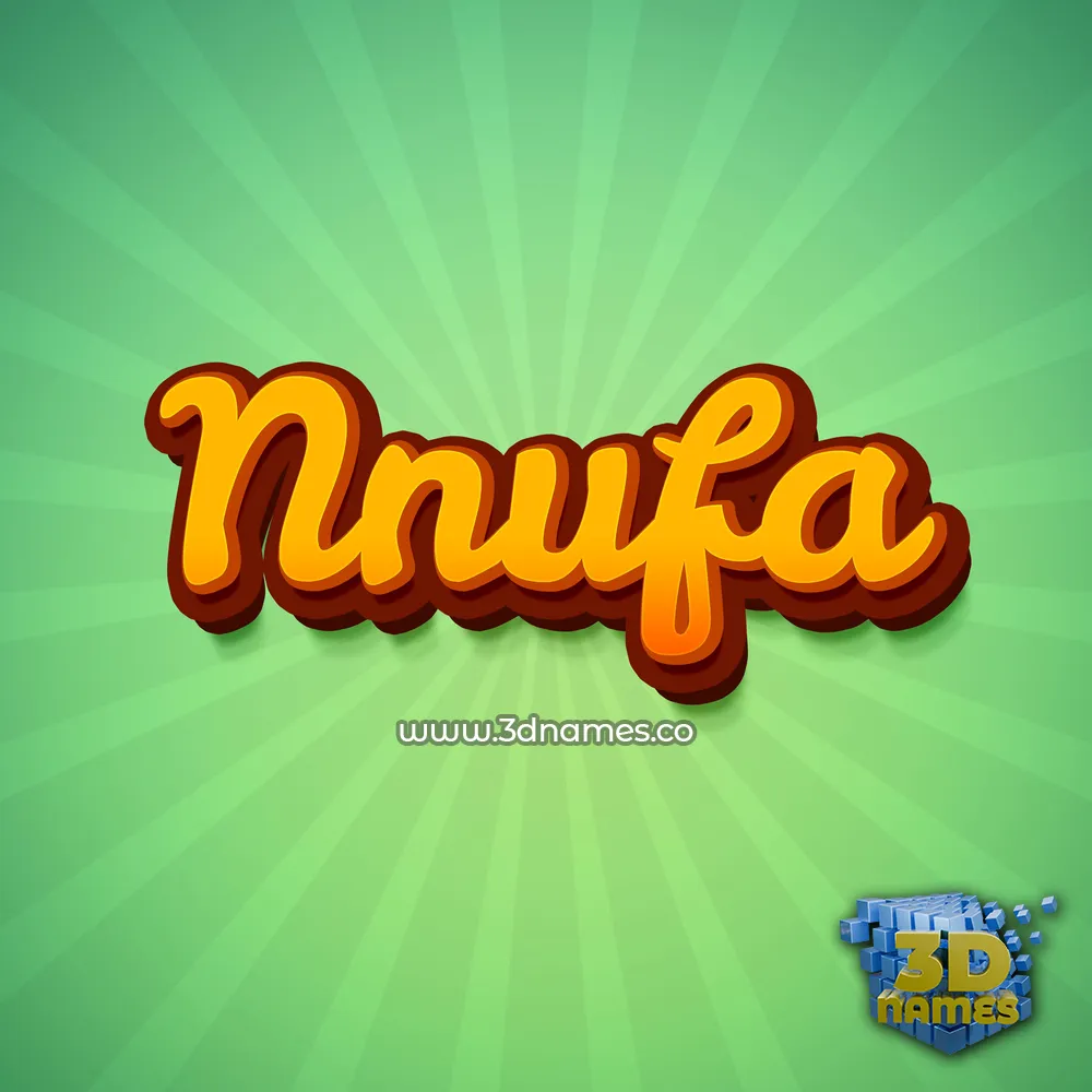 nnufa in Green Rays style - 3D name wallpaper
