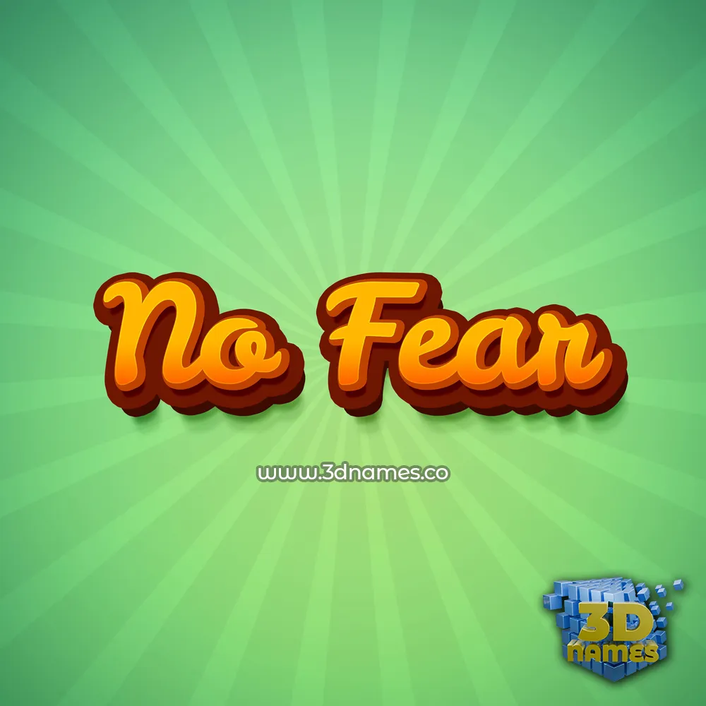no fear in Green Rays style - 3D name wallpaper