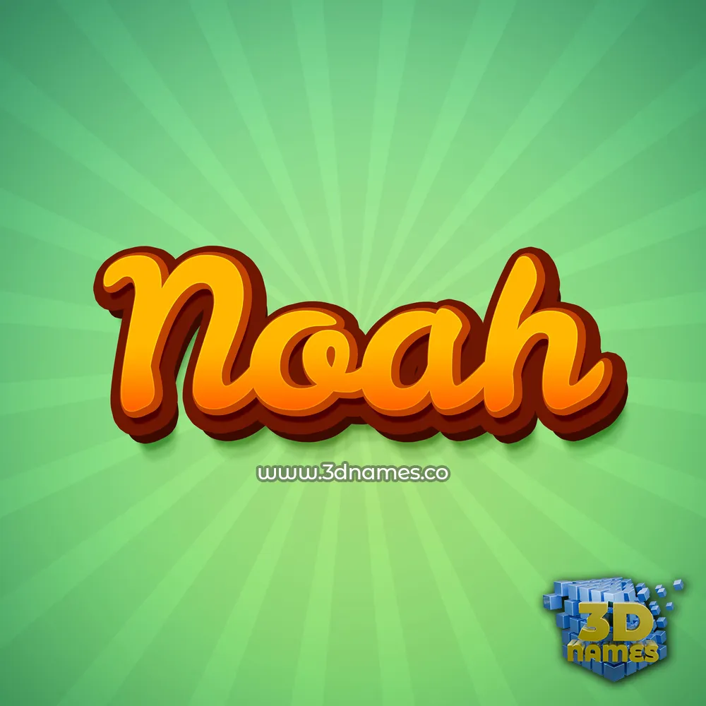 noah in Green Rays style - 3D name wallpaper