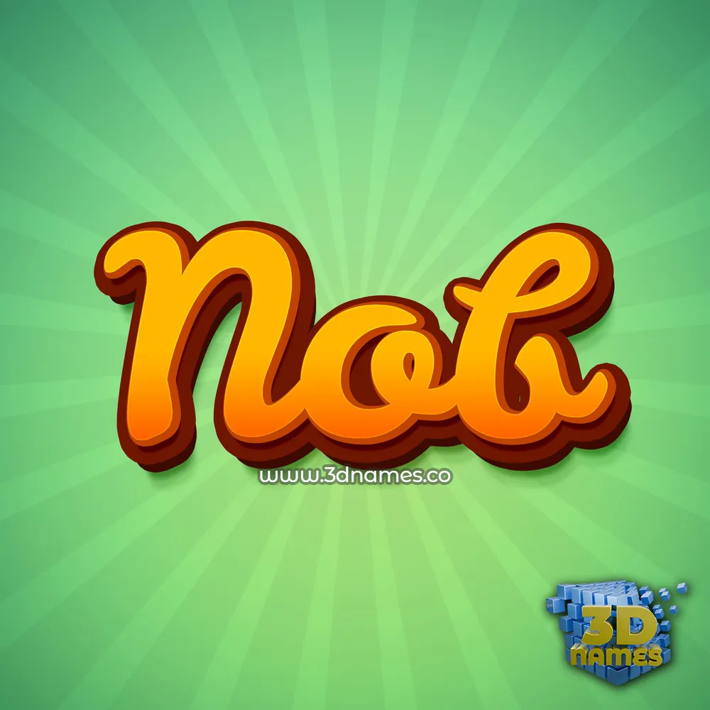 nob in Green Rays style - 3D name wallpaper