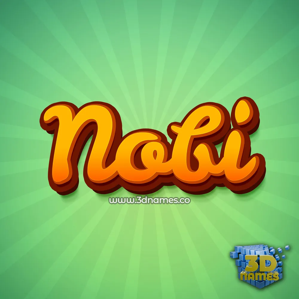 nobi in Green Rays style - 3D name wallpaper