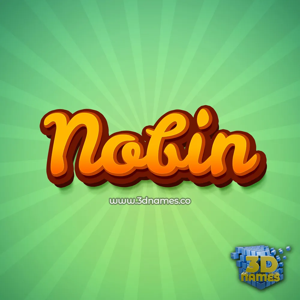 nobin in Green Rays style - 3D name wallpaper