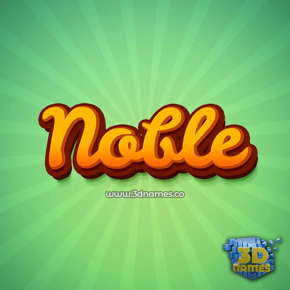 noble in Green Rays style - 3D name wallpaper