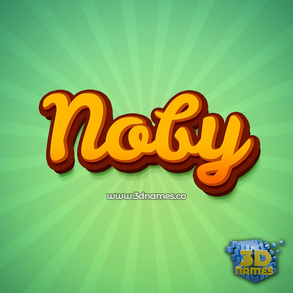 noby in Green Rays style - 3D name wallpaper