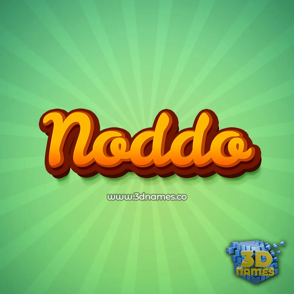 noddo in Green Rays style - 3D name wallpaper