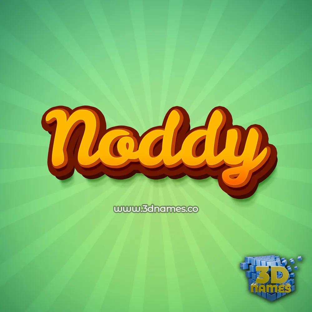 noddy in Green Rays style - 3D name wallpaper