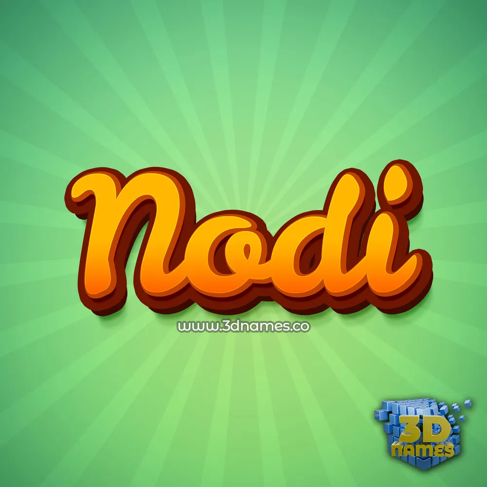 nodi in Green Rays style - 3D name wallpaper