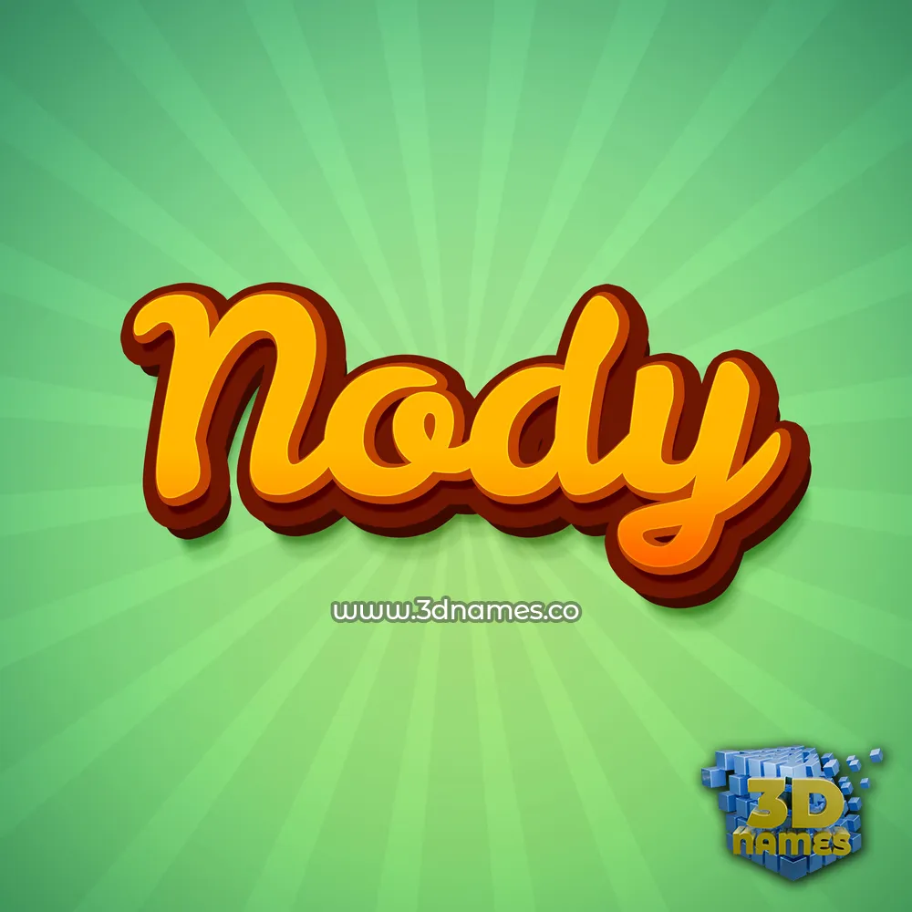 nody in Green Rays style - 3D name wallpaper