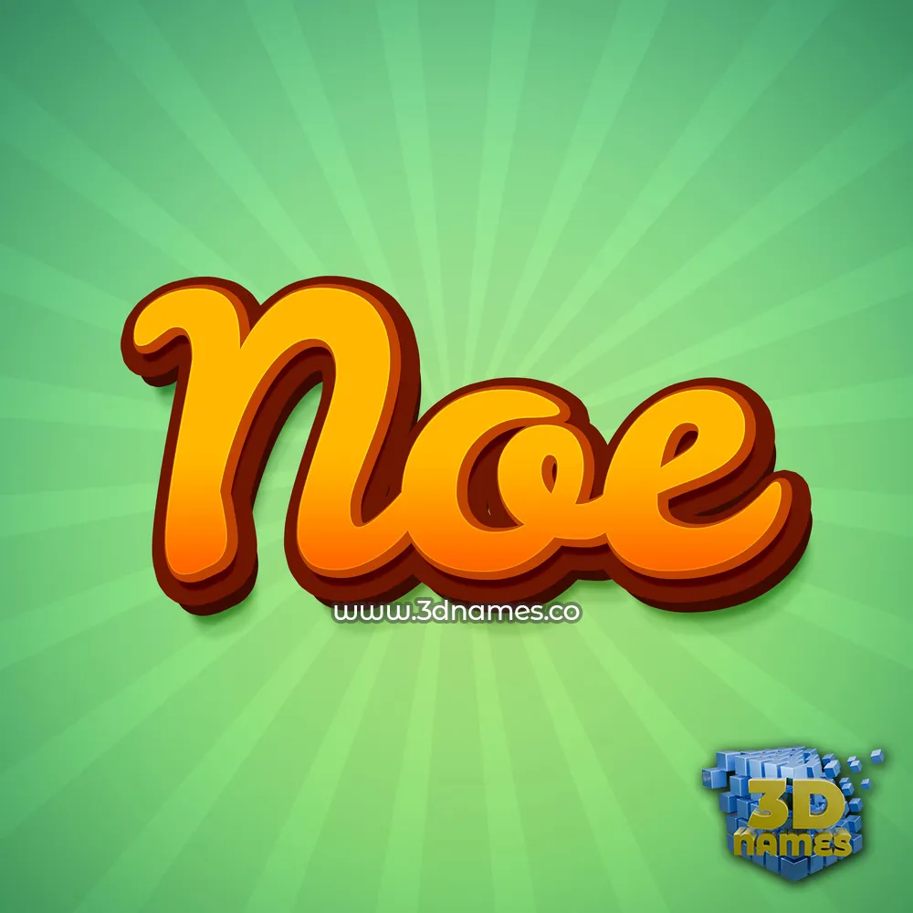 noe in Green Rays style - 3D name wallpaper