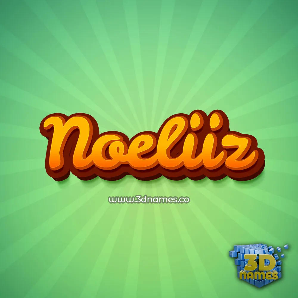 noeliiz in Green Rays style - 3D name wallpaper